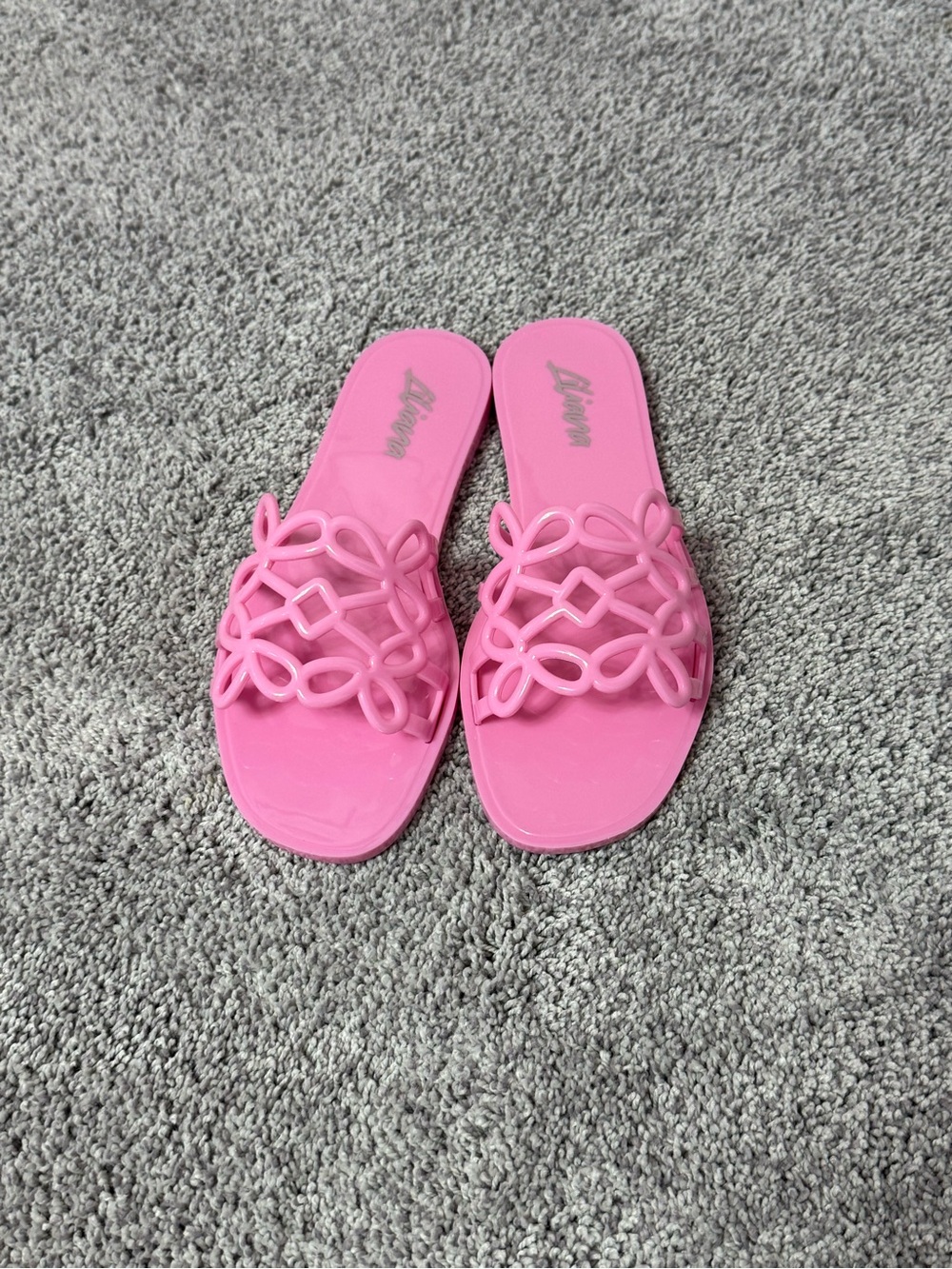 Pink Slide Sandals with Decorative Strap size 8